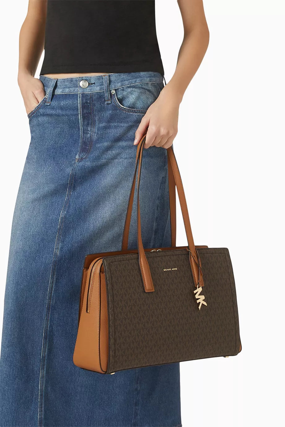 Michael Kors Laila Medium Signature Logo Tote Bag