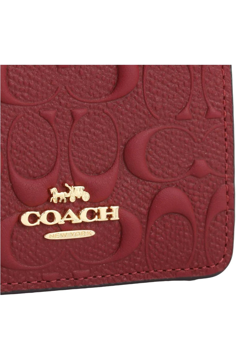Coach Women's Burgundy and Gold Wallet-purses