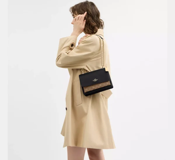 Coach Klare Crossbody Bag In Signature Canvas Tan Black
