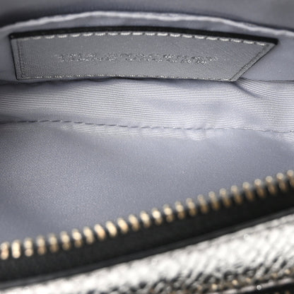 MARC JACOBS
Metallic Sequin Snake Embossed Calfskin Stripe Snapshot Camera Bag Silver