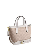 Coach City Mini Tote Bag In Signature Canvas Sand/Chalk
