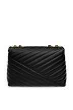 TORY BURCH
Kira Chevron Convertible Shoulder Bag in black leather