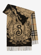 Burberry Wide Gallant Knight Cashmere Scarf