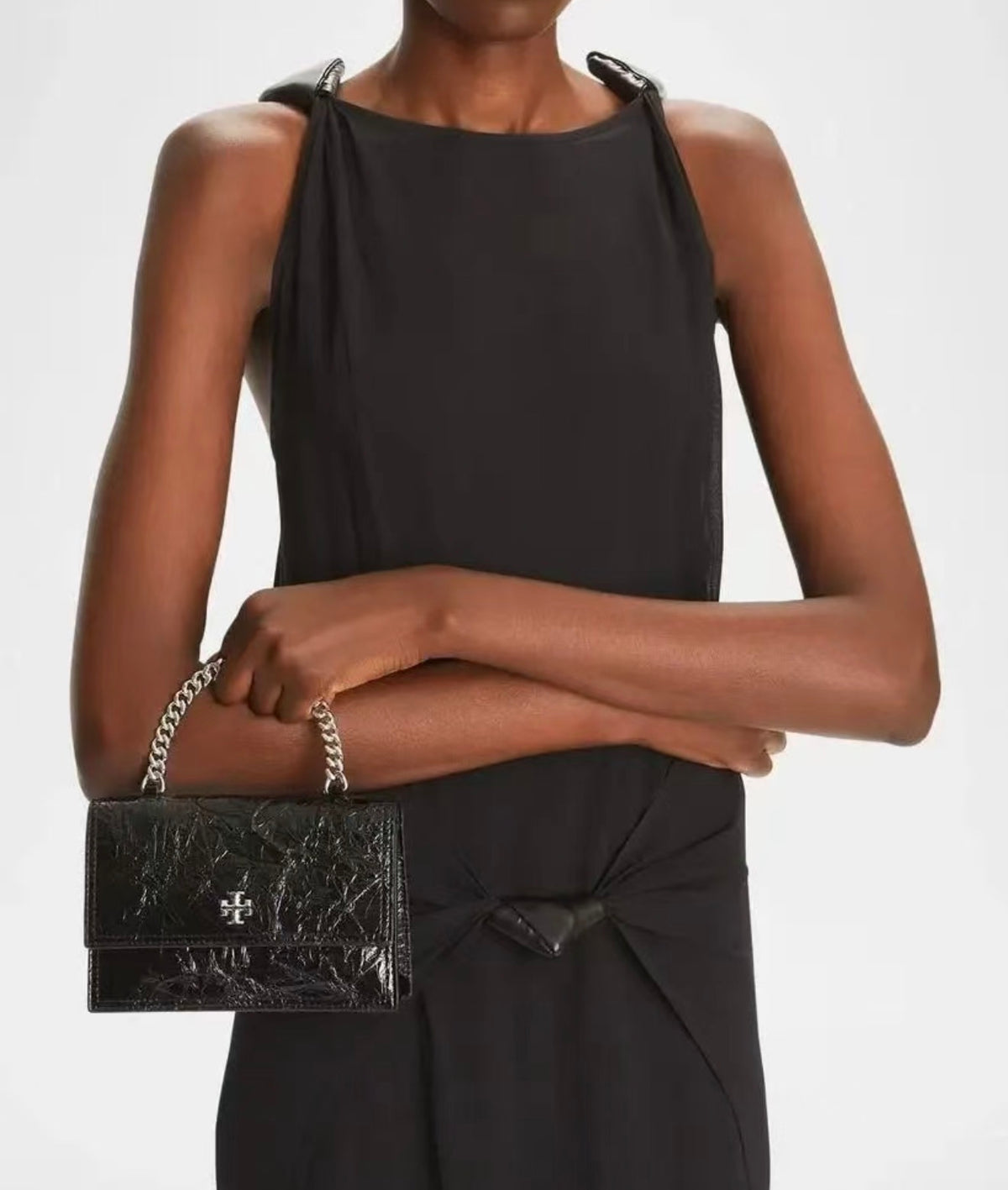 Tory Burch Women Kira Mini Deconstructed Leather Top-Handle Bag