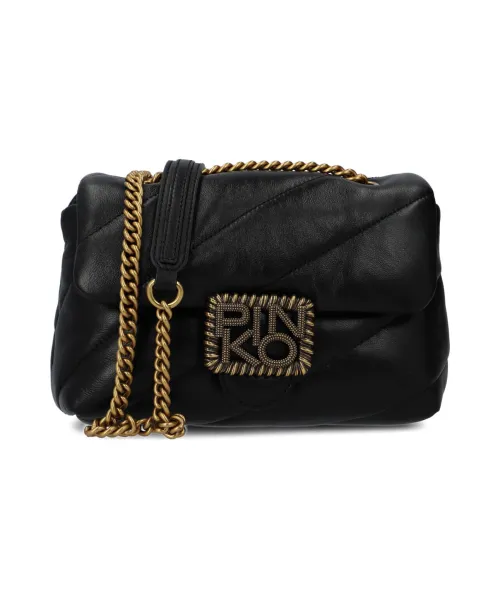 Pinko Leather messenger bag Love Mini Puff Maxi Quilt Jewe