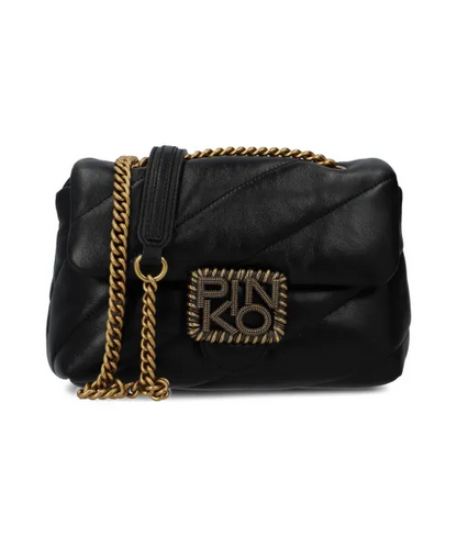 Pinko Leather messenger bag Love Mini Puff Maxi Quilt Jewe