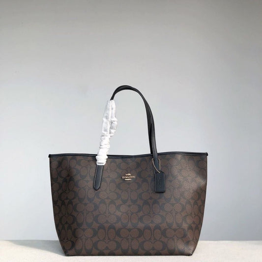 Coach City Tote Bag In Signature Canvas Brown Black
