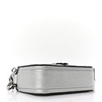 MARC JACOBS
Metallic Sequin Snake Embossed Calfskin Stripe Snapshot Camera Bag Silver