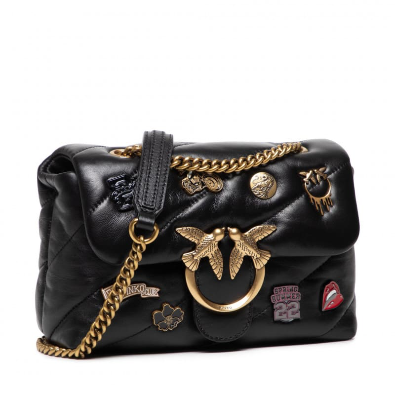 Pinko Love Bag Puff Versify Pins – black