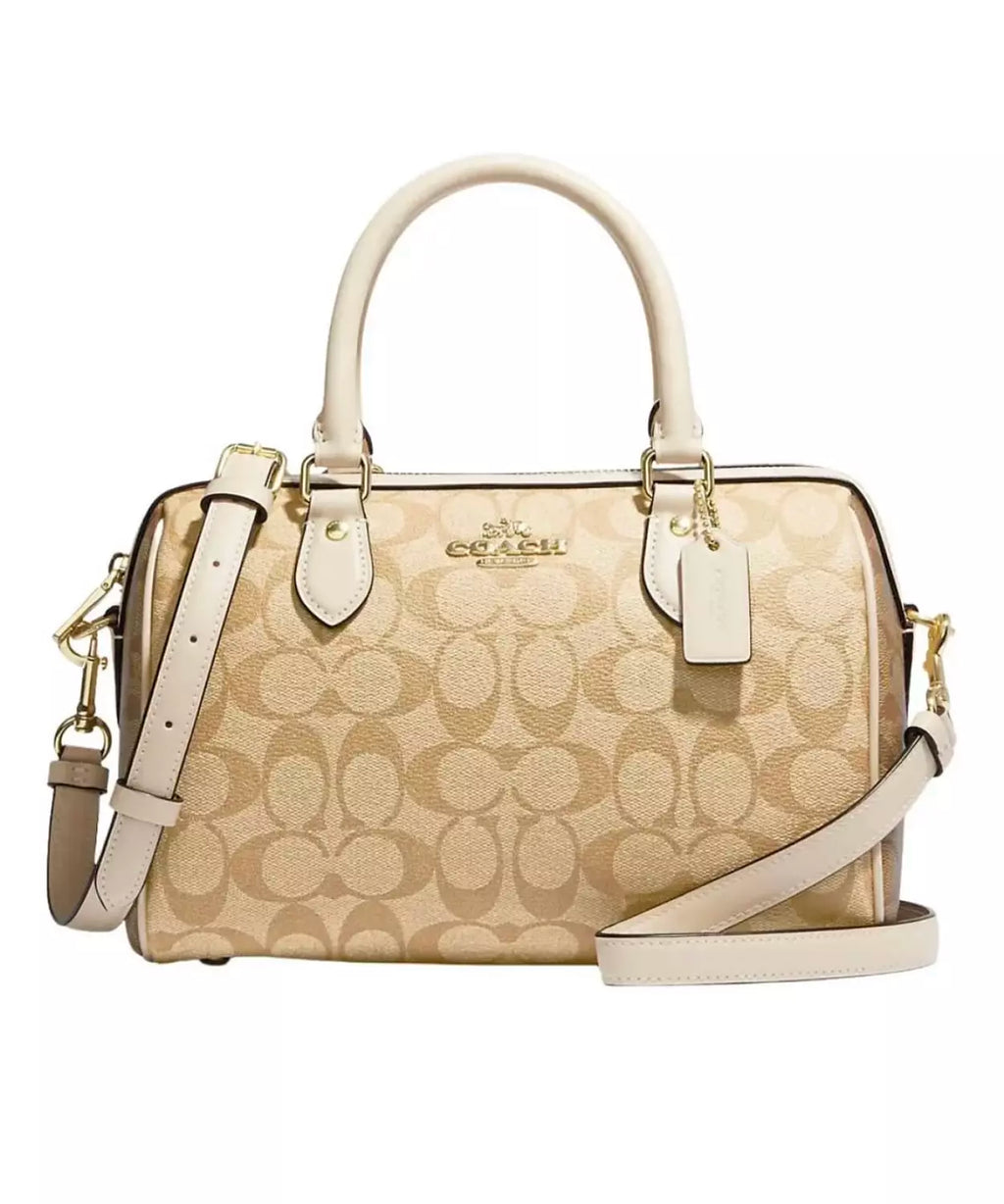 Coach Rowan Satchel Bag In Blocked Signature Canvas
