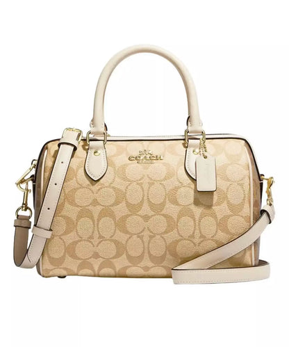 Coach Rowan Satchel Bag In Blocked Signature Canvas
