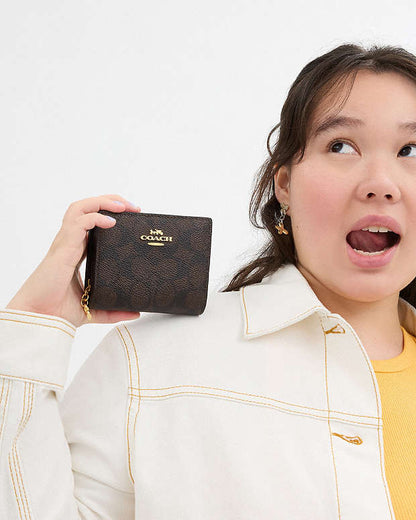 Coach Snap Wallet In Signature Canvas