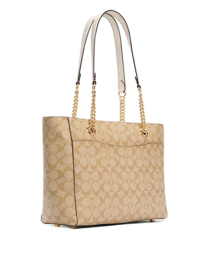 Coach Marlie Tote In Signature Canvas Light Khaki