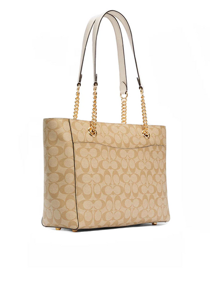 Coach Marlie Tote In Signature Canvas Light Khaki