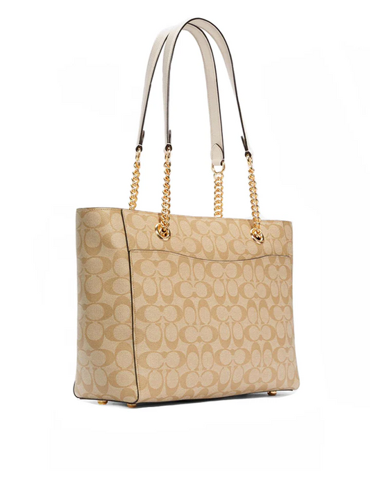 Coach Marlie Tote In Signature Canvas Light Khaki