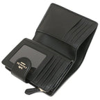 Coach Medium Corner Zip Wallet In Signature Canvas dark brown