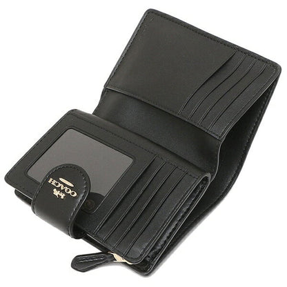 Coach Medium Corner Zip Wallet In Signature Canvas dark brown