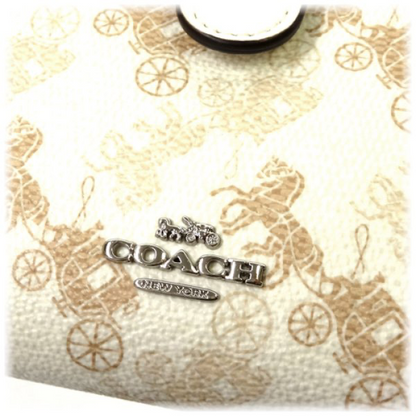 Coach Medium Corner Zip Wallet With Horse And Carriage Print