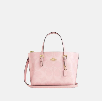 Coach Mollie Tote Bag 25 In Signature Canvas Pink