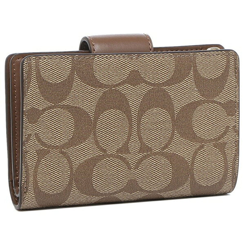 Coach Medium Corner Zip Wallet In Signature Canvas