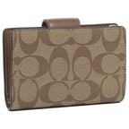 Coach Medium Corner Zip Wallet In Signature Canvas