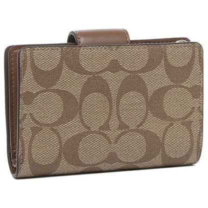 Coach Medium Corner Zip Wallet In Signature Canvas