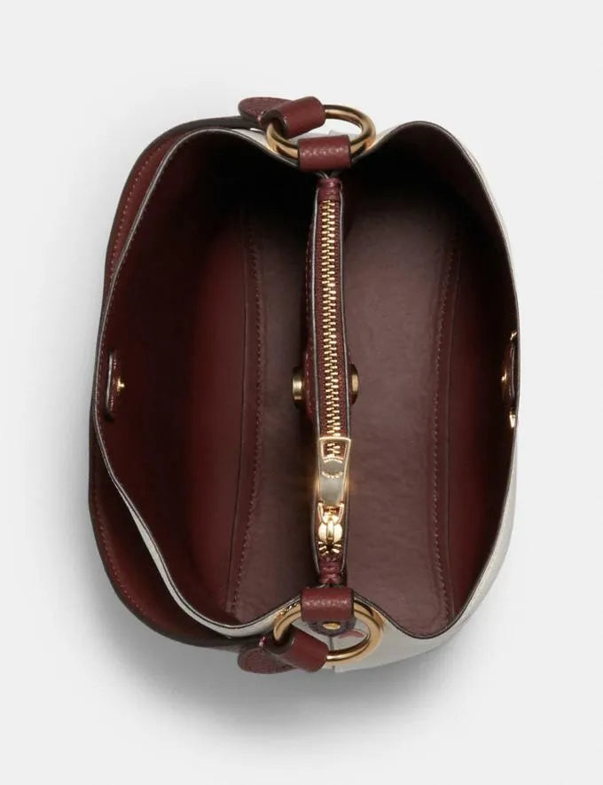 Coach Small Town Bucket Bag In Signature Canvas With Heart Floral Print