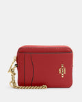 COACH 
Pebbled Leather Zip Card Case