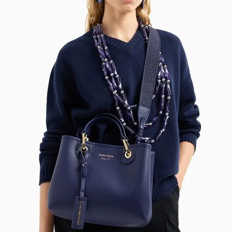 Emporio Armani Small Myea Shopper Bag With Deer Print