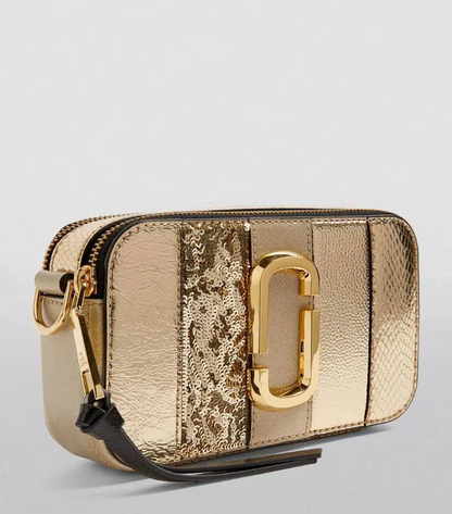 The Marc Jacobs Snapshot Cross-Body Bag Patchwork Metallic Gold