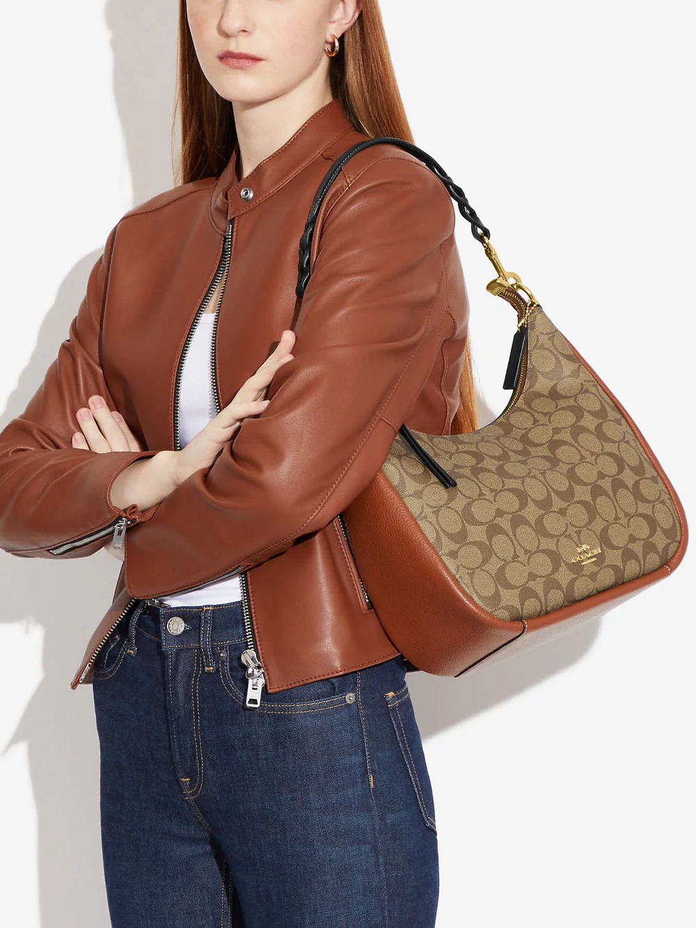 Coach Jules Hobo In Signature Canvas