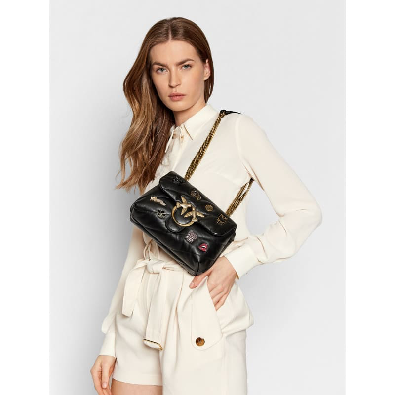Pinko Love Bag Puff Versify Pins – black