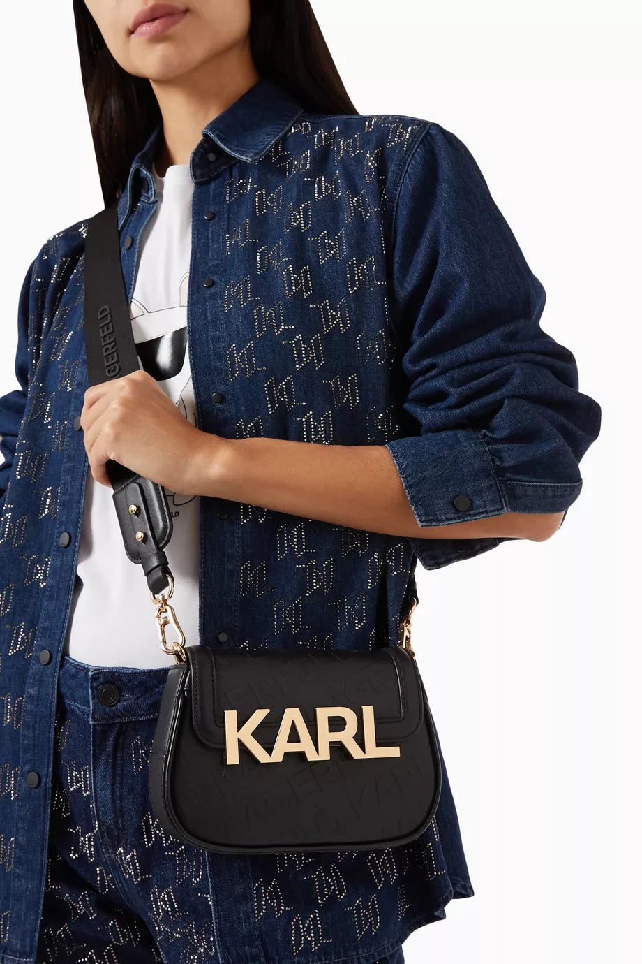 Karl Lagerfeld - K/Letters black bag with logo accent