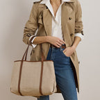 Ralph Lauren Canvas & Leather Large Emerie Tote
