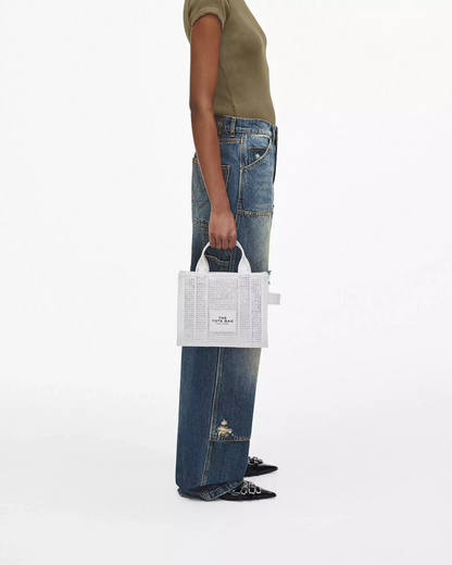Marc Jacobs The Crystal Canvas Small Tote Bag white crystal
