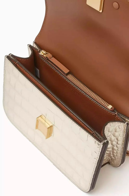 Tory Burch Small Eleanor Bag in Croc-embossed Leather
