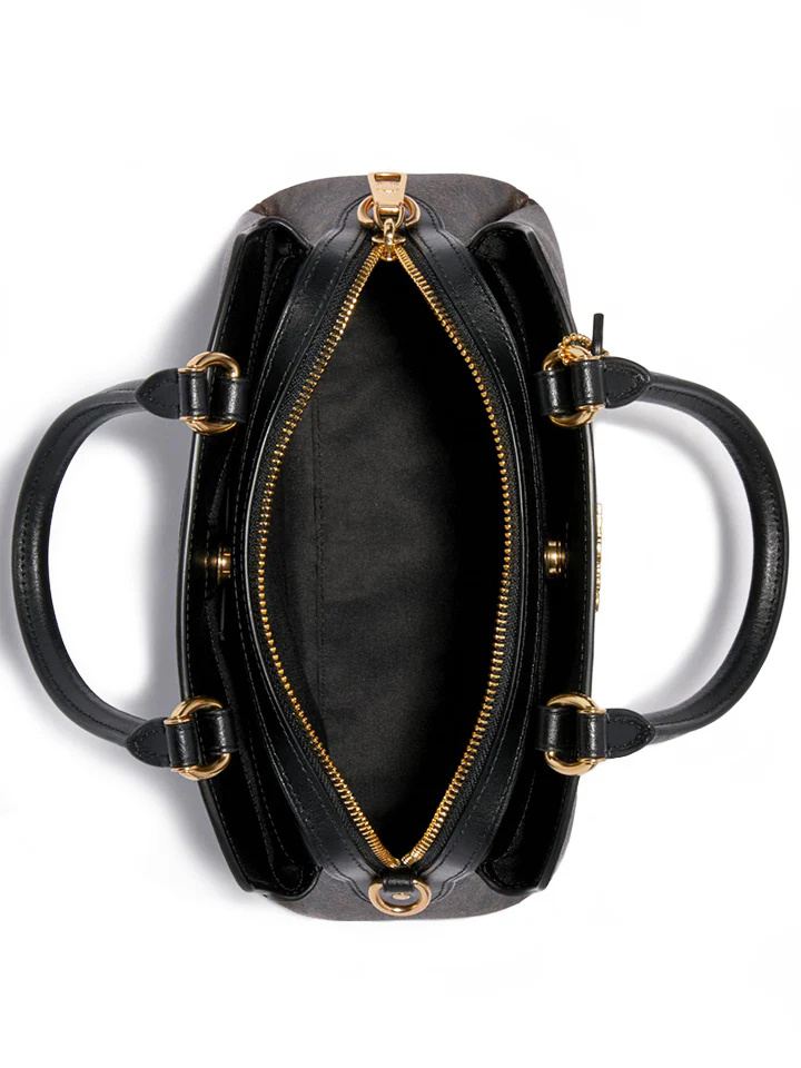 Coach Mini Lillie Carryall In Signature Canvas Brown Black