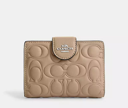 Coach Medium Corner Zip Wallet With Signature Leather
