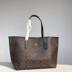 Coach City Tote Bag In Signature Canvas Brown Black