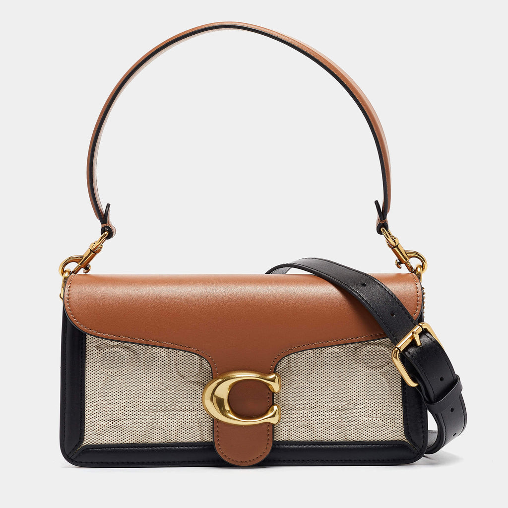 Coach Tri Color Signature Canvas and Leather Tabby 26 Shoulder Bag