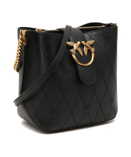 Pinko Leather bucket bag LOVE BUCKET WAVE LOGO CL