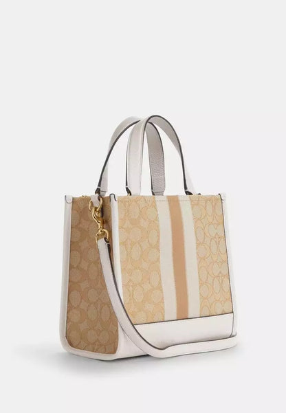 Coach Dempsey Tote 22 In Signature Jacquard