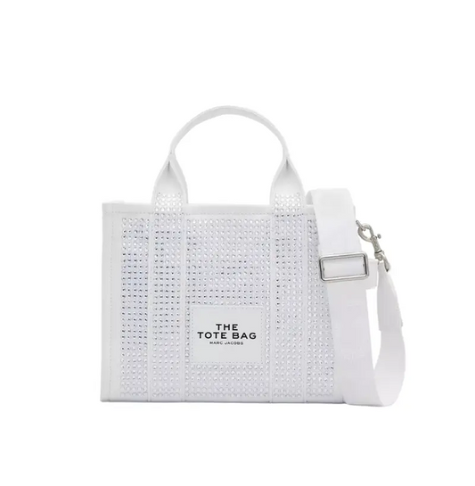 Marc Jacobs The Crystal Canvas Small Tote Bag white crystal