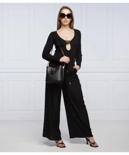 Pinko Leather bucket bag LOVE BUCKET WAVE LOGO CL