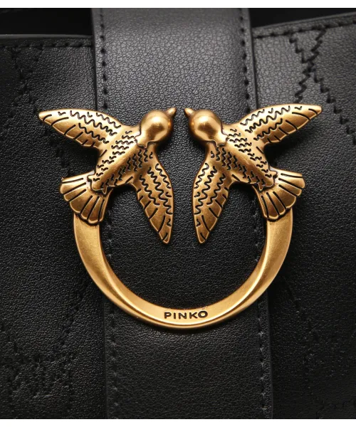 Pinko Leather bucket bag LOVE BUCKET WAVE LOGO CL