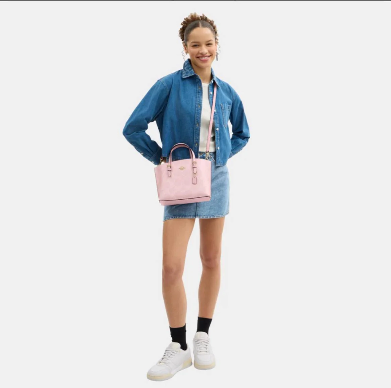 Coach Mollie Tote Bag 25 In Signature Canvas Pink