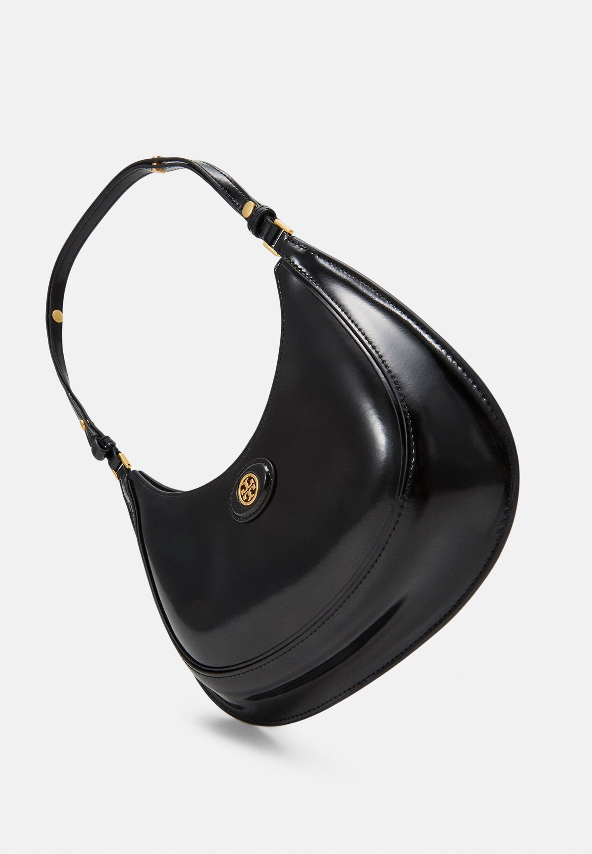 Tory Burch
Robinson Convertible Crescent Shoulder Bag in Patent Leather