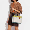 Coach Field Tote 30 In Colorblock With Coach Badge