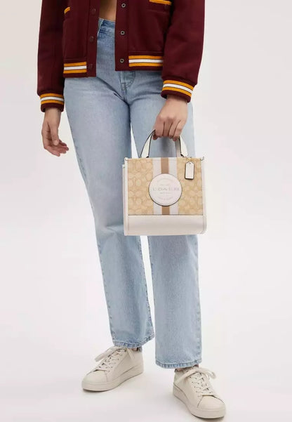 Coach Dempsey Tote 22 In Signature Jacquard