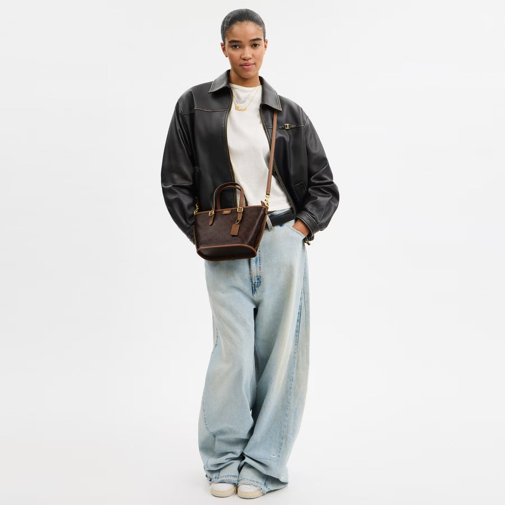 Coach Taxi Tote Bag 21 In Signature Canvas